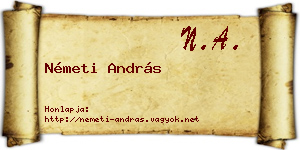 Németi András névjegykártya